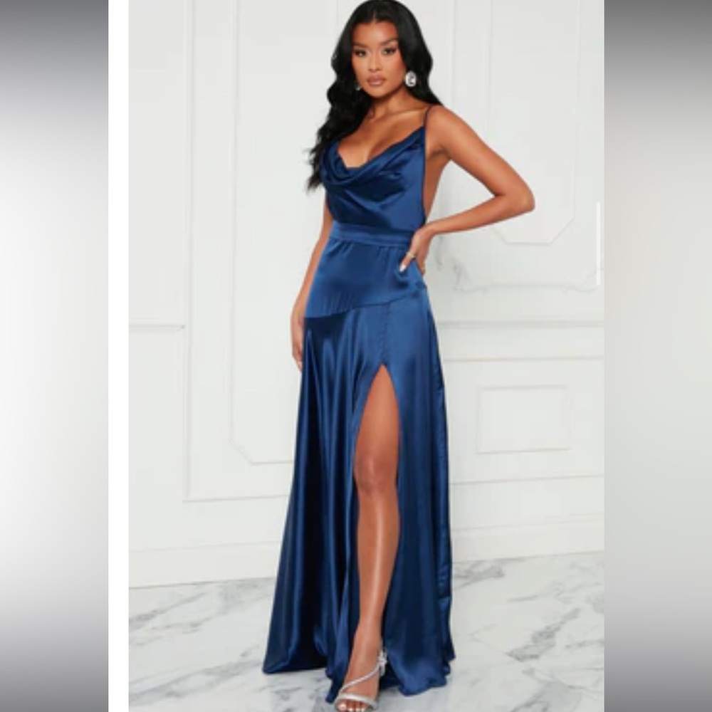 Fashion Nova Chrissy Satin maxi dress NWT